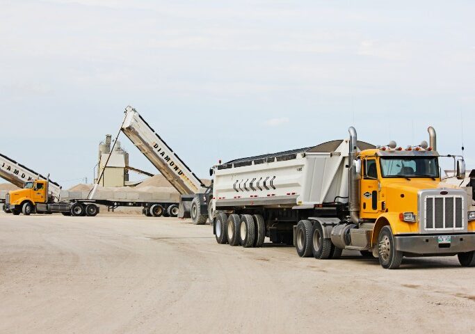truck dumping gravel